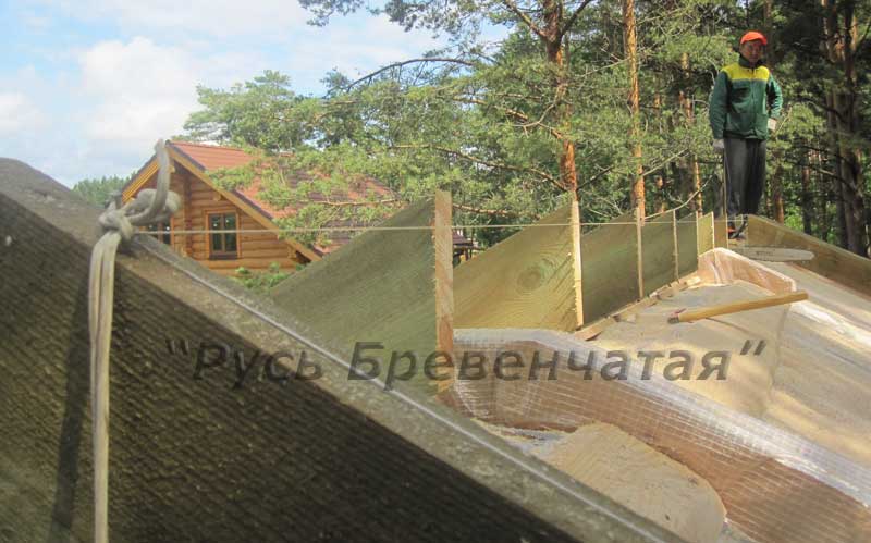 Возведение кровельного пирога с черепичной крышей по норвежской технологии при строительстве дома из сруба